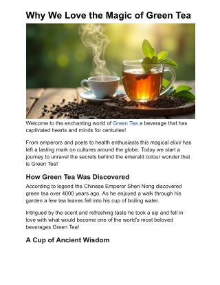 Why We Love the Magic of Green Tea