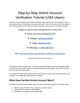 Step-by-Step Airbnb Account Verification Tutorial (USA Users)