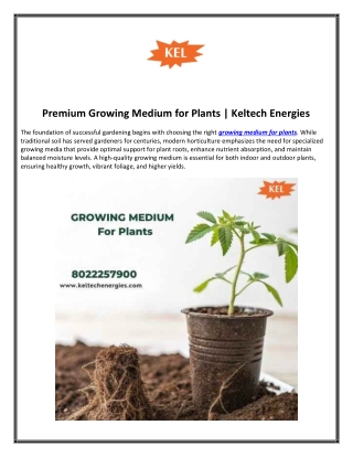 Premium Growing Medium for Plants