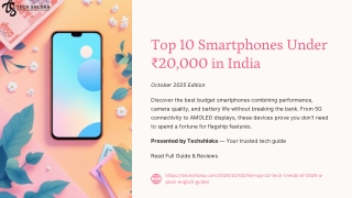 Top 10 Best Smartphones Under ₹20,000 in India (October 2025) | Techshloka