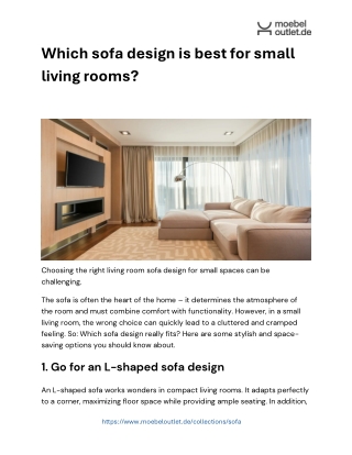 Which sofa design is best for small living rooms?