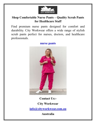 Shop Comfortable Nurse Pants – Quality Scrub Pants for Healthcare Staff