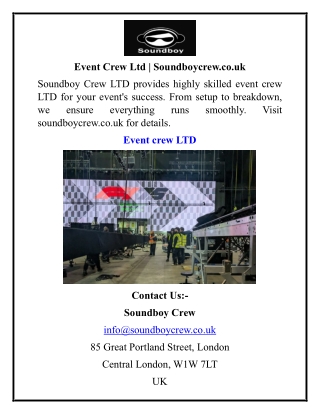Event Crew Ltd  Soundboycrew.co.uk
