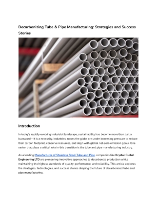Decarbonizing Tube & Pipe Manufacturing_ Strategies and Success Stories