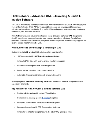 Flick Network – Advanced UAE E Invoicing & Secure E-Invoice Software (1)