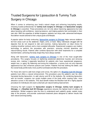 Trusted Surgeons for Liposuction  Tummy Tuck Surgery in Chicago  Google Docs