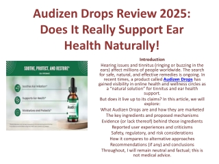Audizen Drops Review 2025