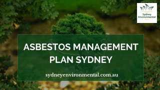 Asbestos Management Plan Sydney
