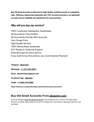 Step-by-Step Guide to Buy Old Gmail Account