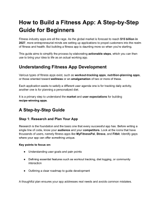 How to Build a Fitness App: A Step-by-Step Guide for Beginners