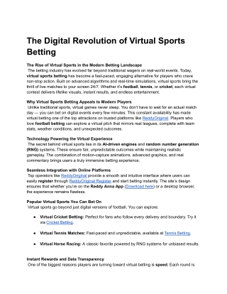 Virtual Sports Betting Guide 2025: A Complete Overview