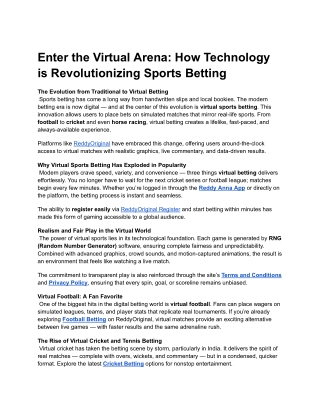 AI and Virtual Betting: Transforming Online Wagering