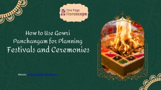 How to Use Gowri Panchangam for Planning Festivals and Ceremonies