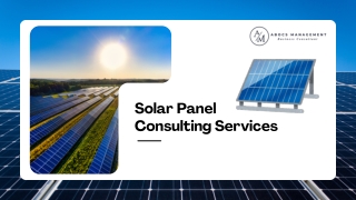 Solar Panel Consulting Services