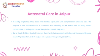 Antenatal Care in Jaipur - Cradle Hospital