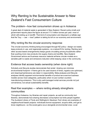 Why Renting Is the Sustainable Answer to New Zealand’s Fast Consumerism Culture