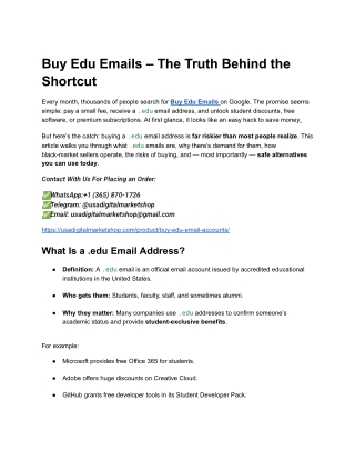 Buy Edu Emails – The Truth Behind the Shortcut