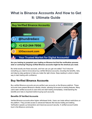 What is Binance Accounts And How to Get It Ultimate Guide