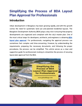 Simplifying the Process of BDA Layout Plan Approval for Professionals_GR group
