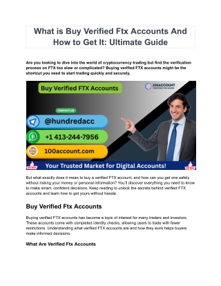 What is Buy Verified Ftx Accounts And How to Get It Ultimate Guide
