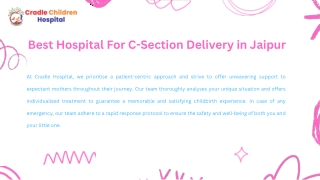 Best Hospital for C-Section Delivery in Jaipur – Cradle Hospital