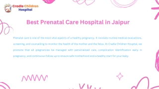 Best Prenatal Care Hospital in Jaipur – Cradle Hospital