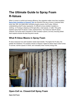 The Ultimate Guide to Spray Foam R-Values