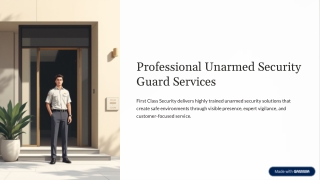 Professional Unarmed Security Guard Services