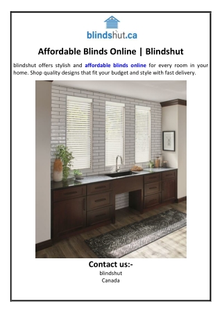 Affordable Blinds Online | Blindshut
