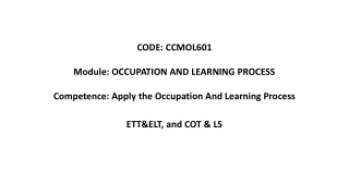 PPT SESSION2 OCCUPATION AND LEARNING PROGRAM