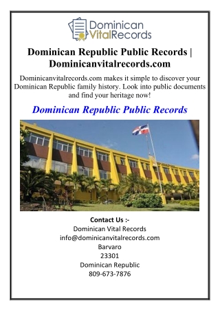 Dominican Republic Public Records | Dominicanvitalrecords.com