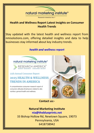 Health and Wellness Report Latest Insights on Consumer Health Trends