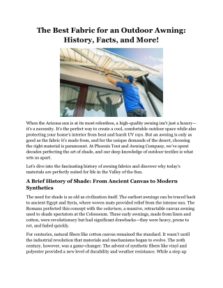 The Best Fabric for an Outdoor Awning History, Facts, and More