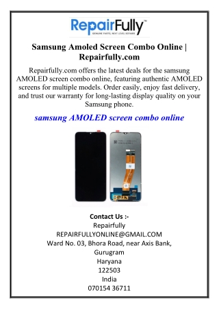 Samsung Amoled Screen Combo Online | Repairfully.com