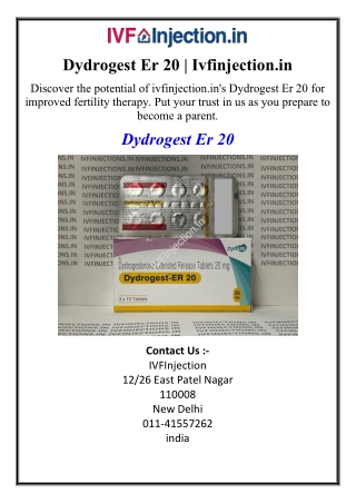 Dydrogest Er 20 | Ivfinjection.in