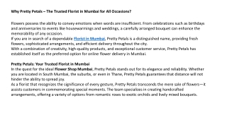 Why Pretty Petals – The Trusted Florist in Mumbai for All Occasions