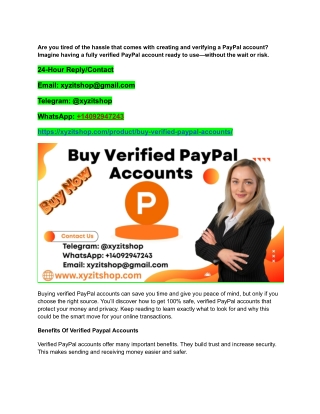 Buy Verified Paypal Accounts - 100% Safe
