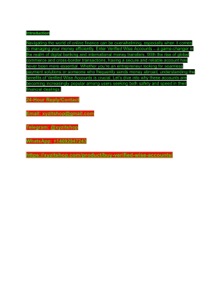 Buy Verified Wise Accounts - Safe and Fast