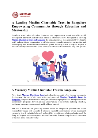 A Leading Muslim Charitable Trust in Bangalore Empowering Communities through Education and Mentorship-oct04