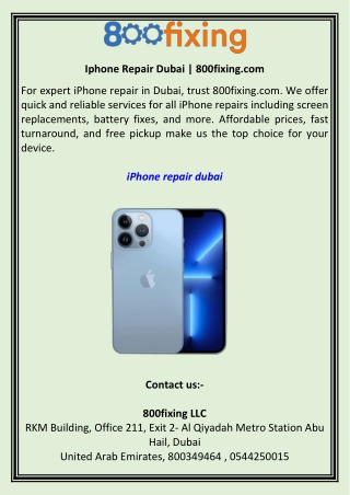 Iphone Repair Dubai  800fixing.com