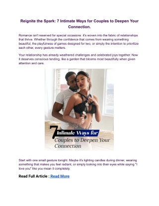 Reignite the Spark_ 7 Intimate Ways for Couples to Deepen Your Connection.