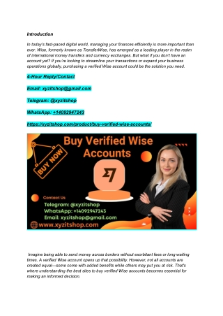 Explore the Best Sites to Buy Verified Wise Accounts