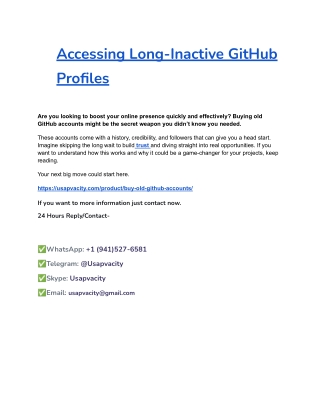 Accessing Long-Inactive GitHub Profiles
