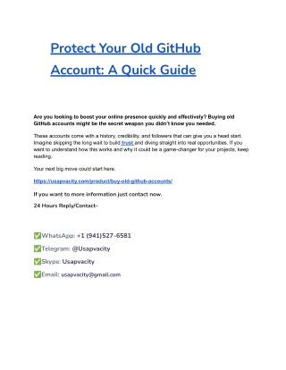 Protect Your Old GitHub Account_ A Quick Guide