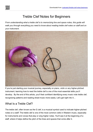 Treble Clef Notes for Beginners