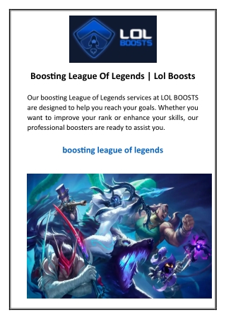Boosting League Of Legends  Lol Boosts