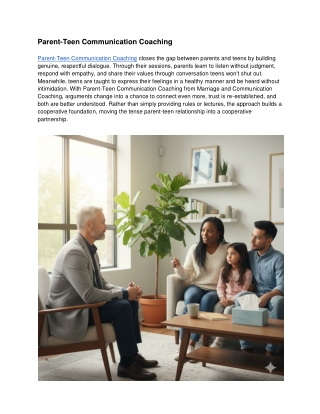Parent-Teen Communication Coaching