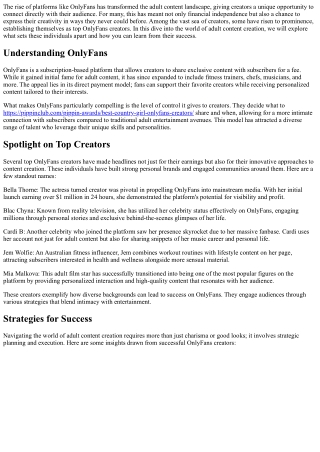 Navigating the World of Adult Content Creation with top onlyfans creators.