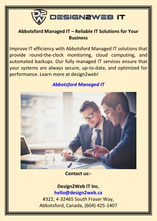 Abbotsford Managed IT – Reliable IT Solutions for Your Business