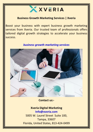 Business Growth Marketing Services  Xveria